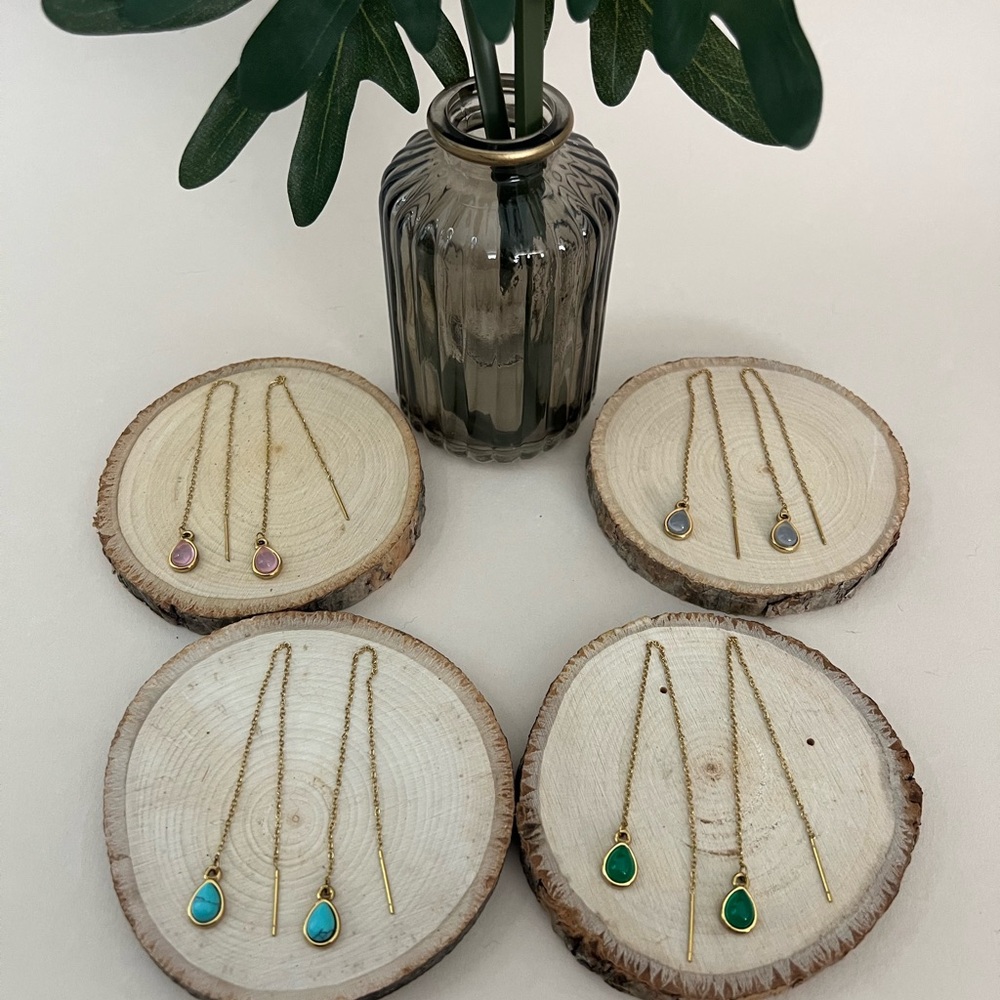 Elegant Gold and Gemstone Pendant Necklace Set